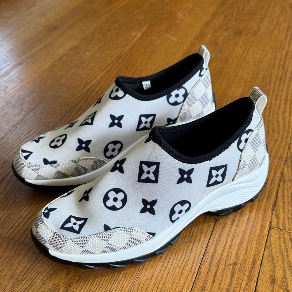 Designer style slip on sneakers